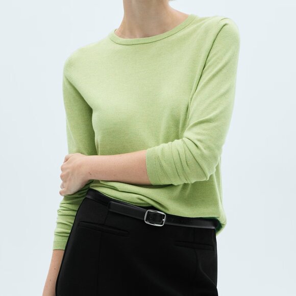 Mango Sweaters - Mango Aqua Green Fine-knit Crew-Neck Sweater/NWT/S